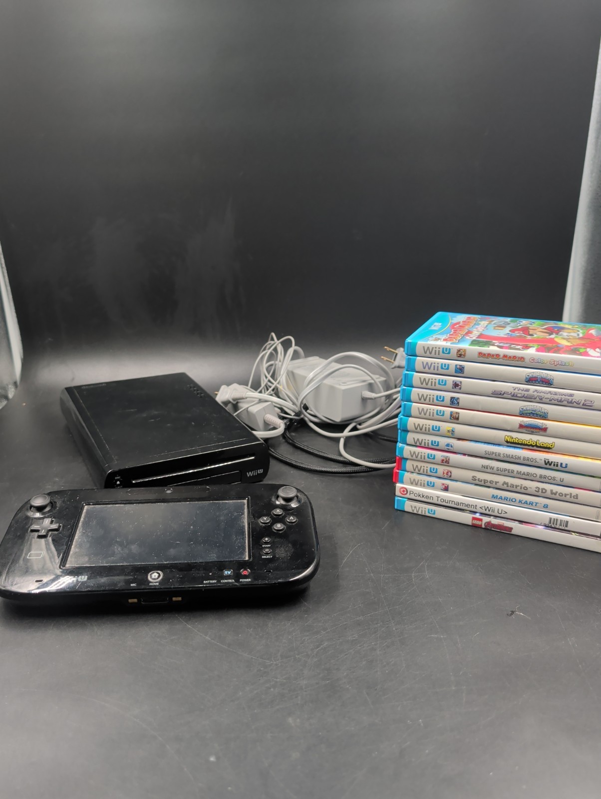 Nintendo Wii U Gaming 32GB Console Gamepad Complete Bundle Black 12 Games