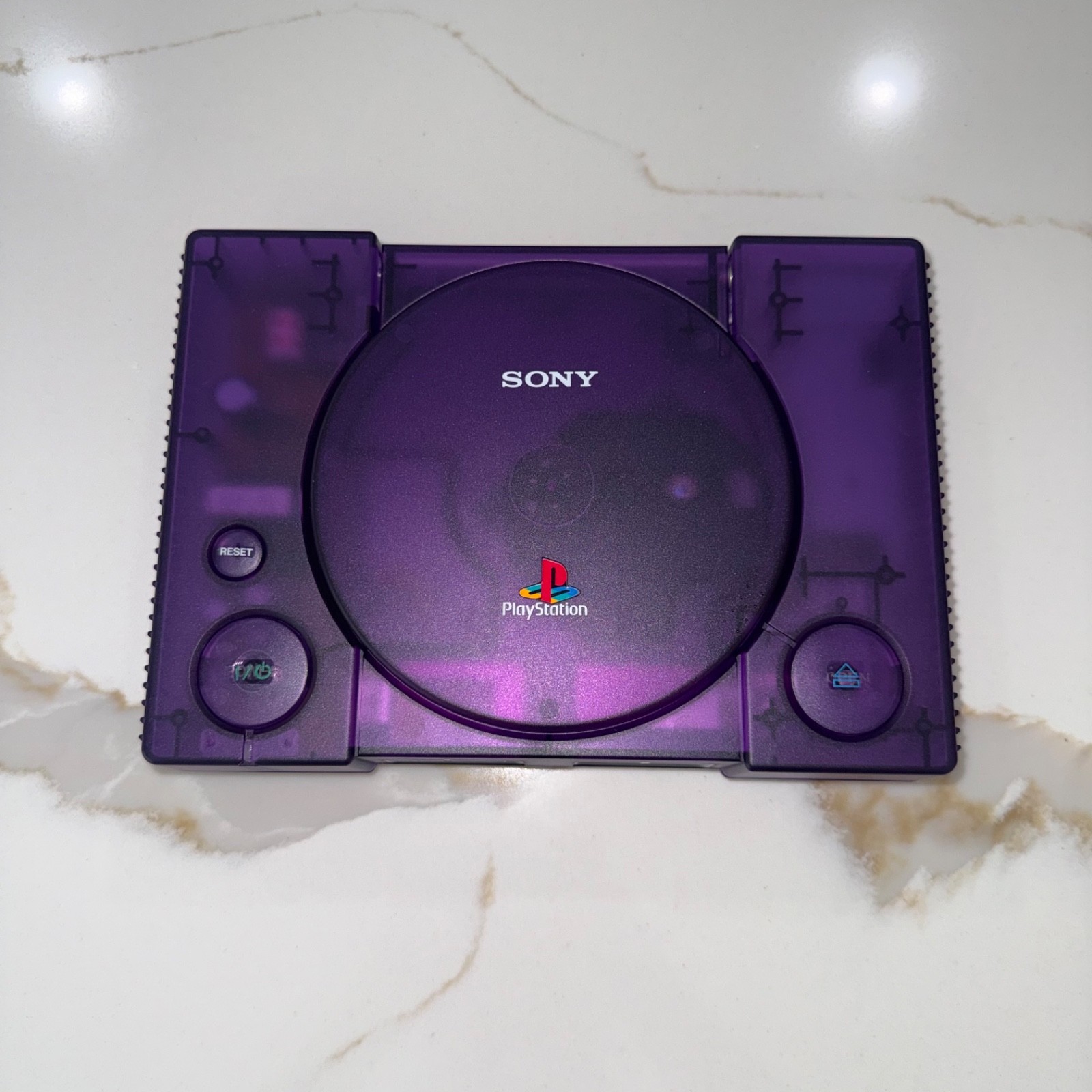 Sony PlayStation 1 Console (SCPH-5501) Bundle – Translucent Clear Purple Shell