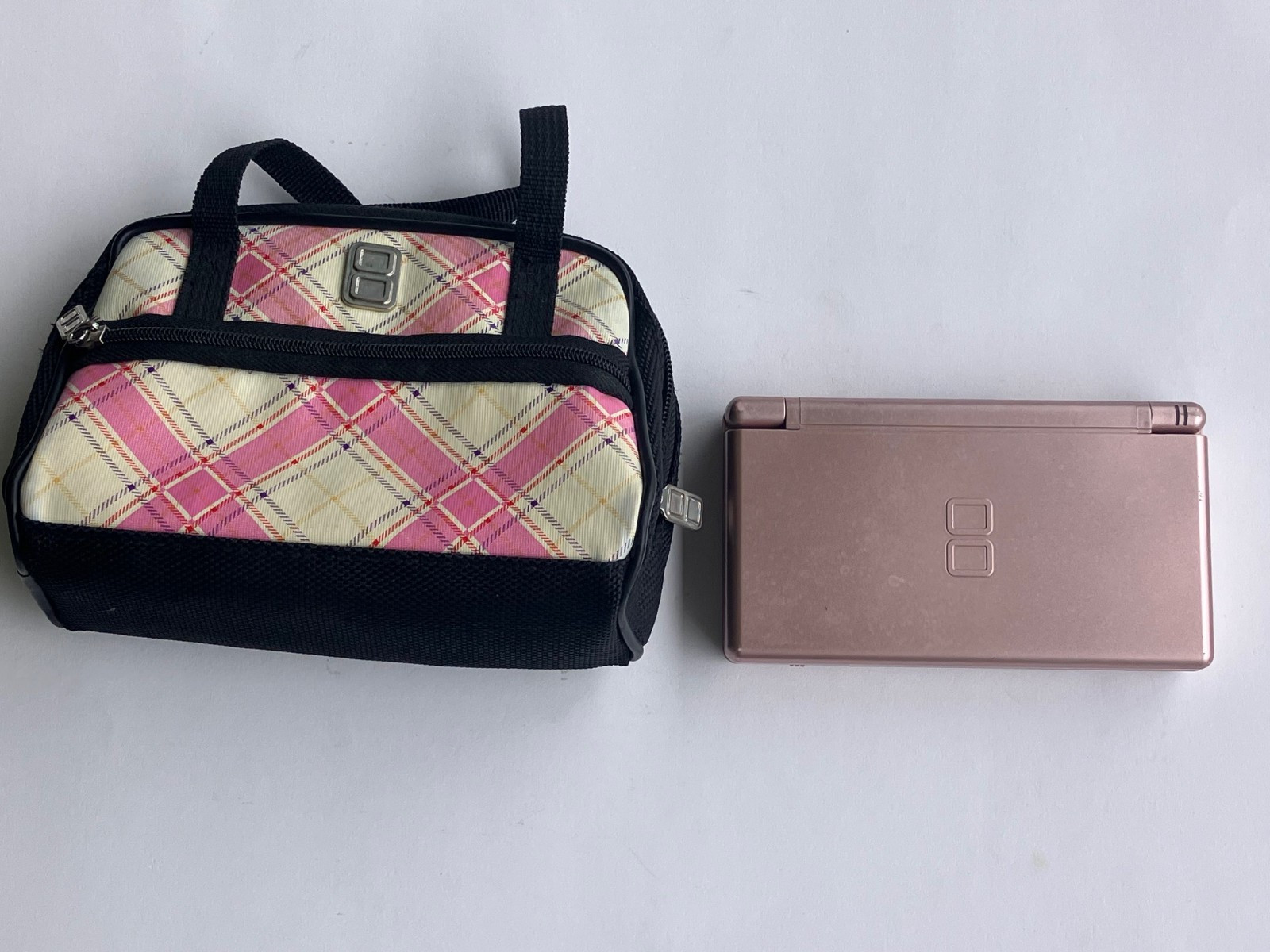 Metallic Rose Pink Nintendo DS Lite Console + Case + Game – No Stylus or Charger