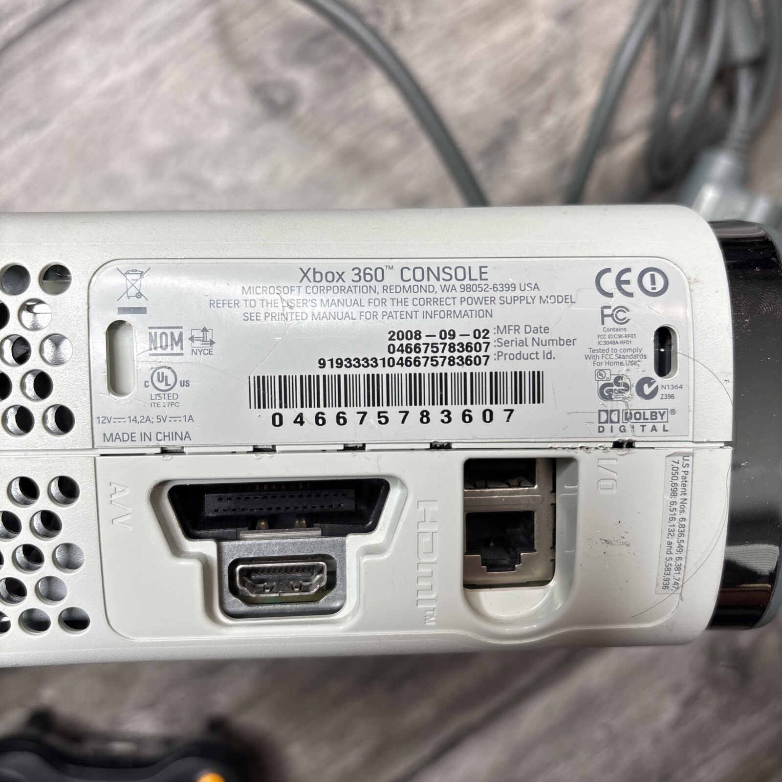 Microsoft Xbox 360 Pro 20GB Console (Missing Power Cord) – Matte White Untested