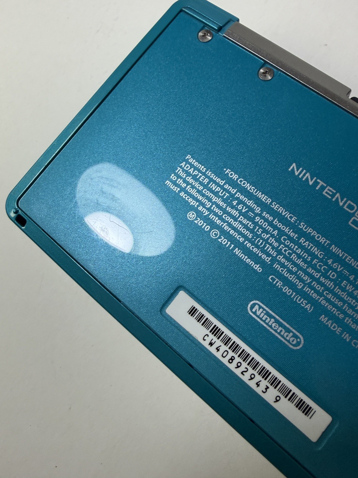 MINT Original Nintendo 3DS Handheld System Aqua Blue Tested Working Console