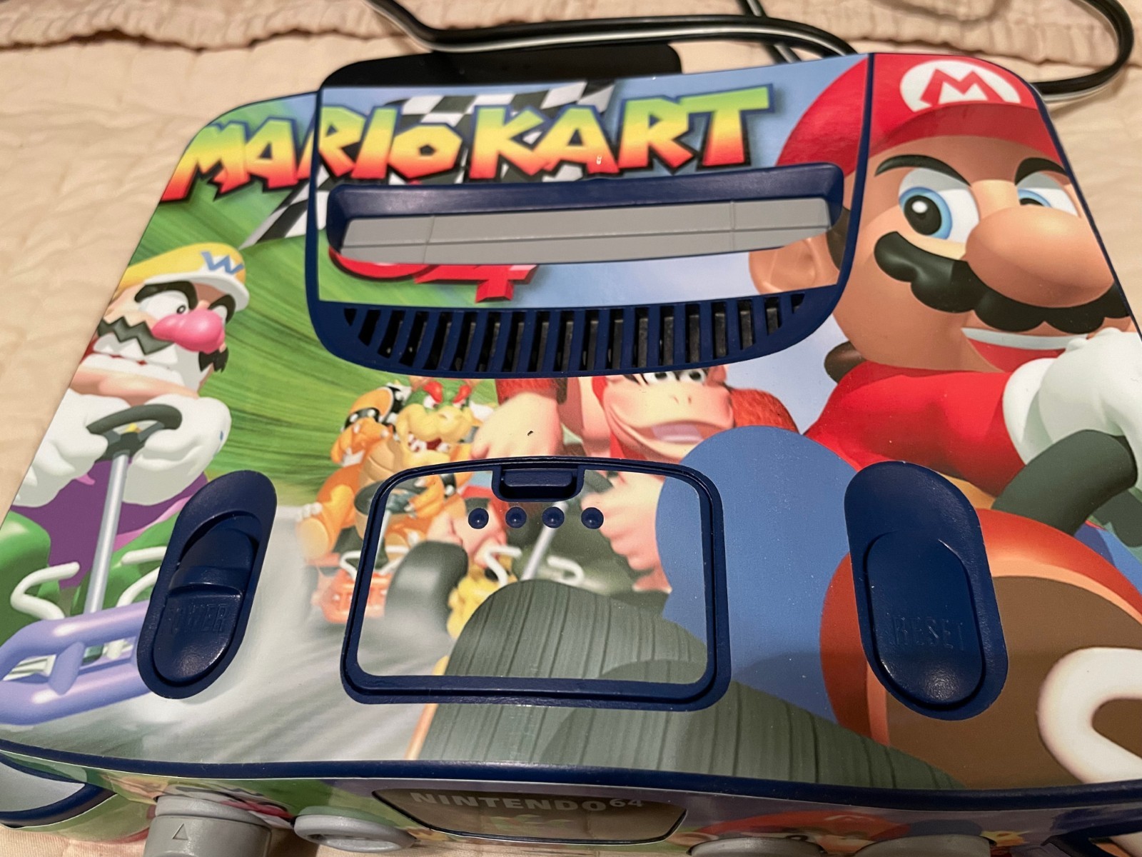 Nintendo 64 Console -Painted Blue/Light Blue/Red SuperMario Kart 3d Decals