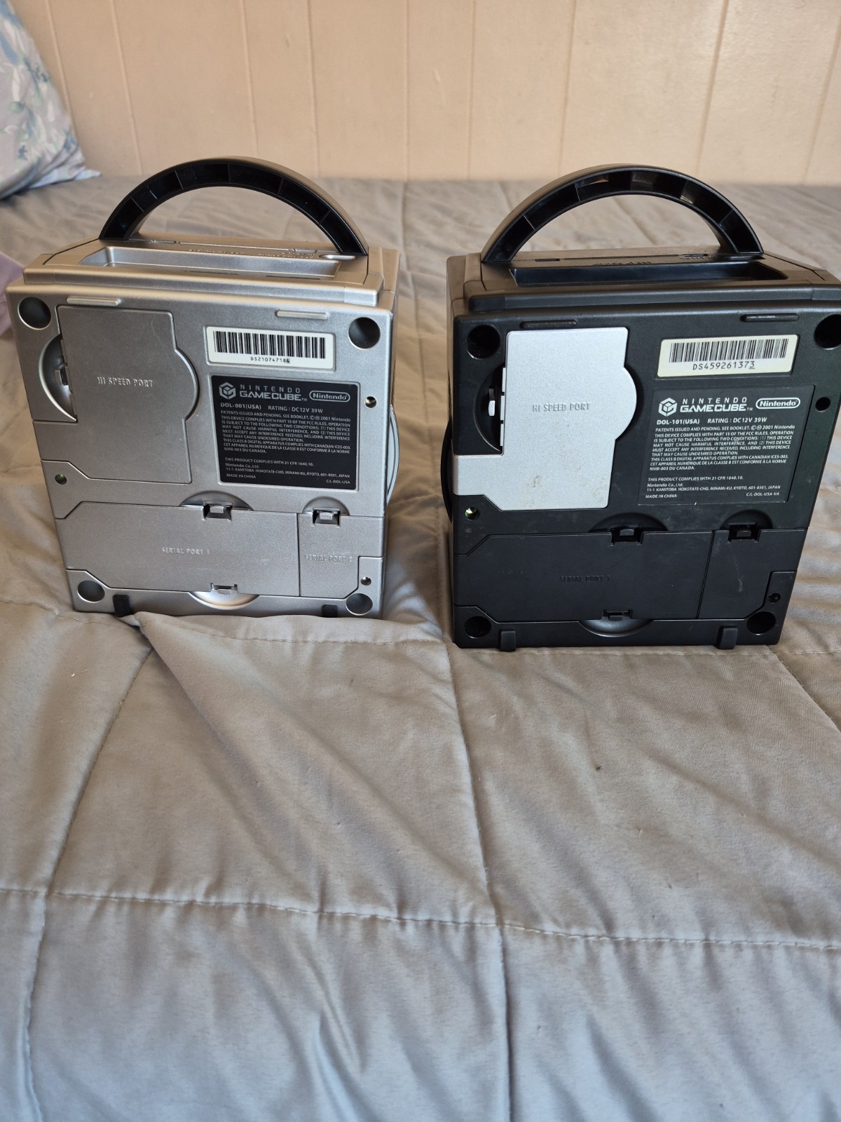 Lot of 2 Nintendo GameCube Consoles Only Black/Silver For Parts Or Repair
