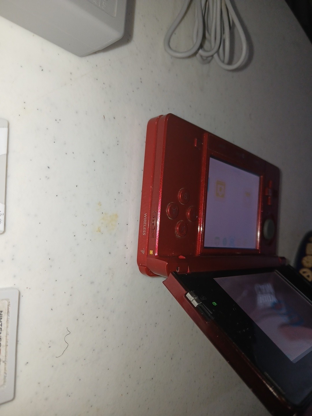 Nintendo 3DS CTR-001 Red 3D Handheld System w/ New Super Mario NTSC-U/C & 2…