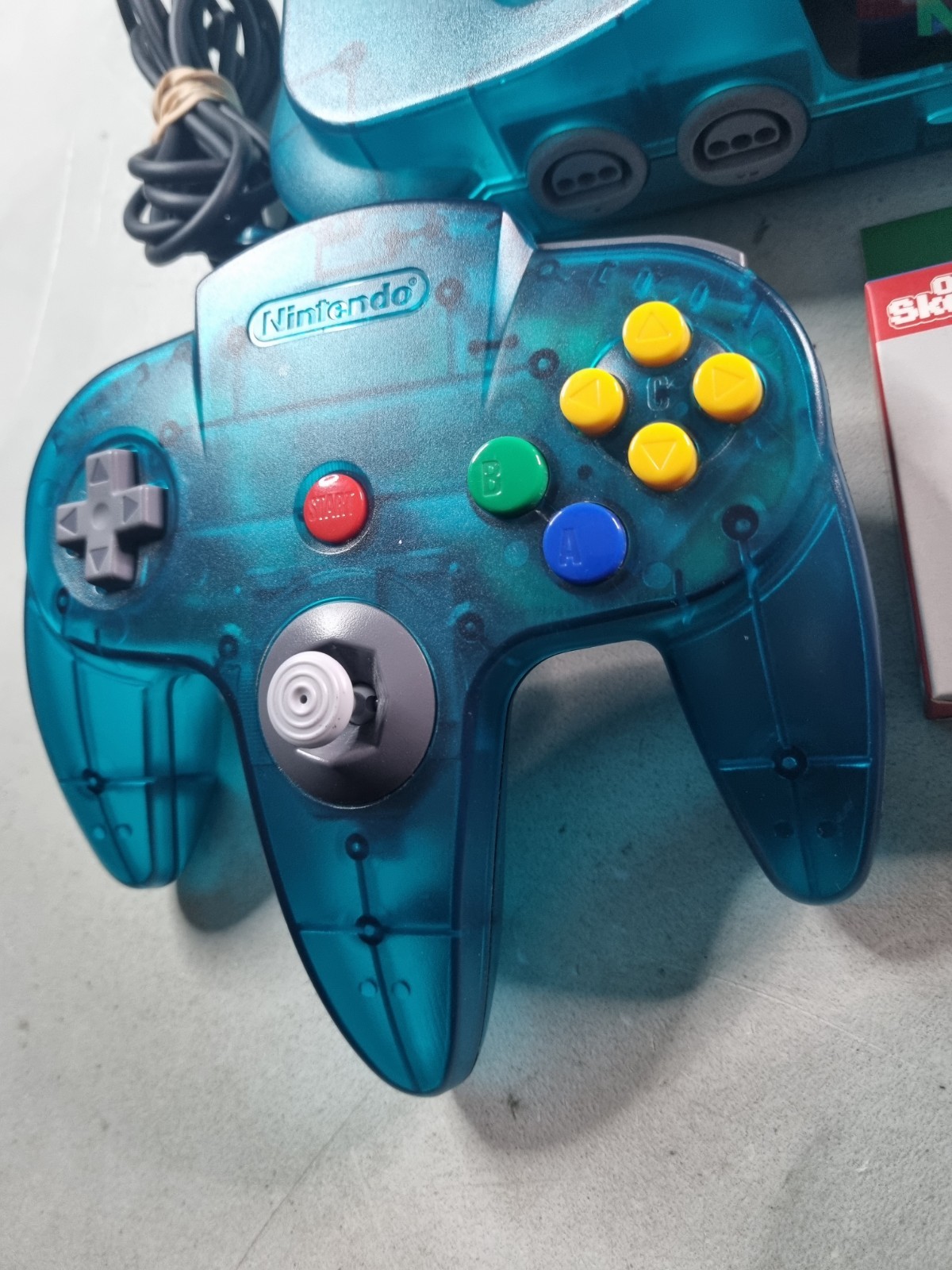 Nintendo 64 Funtastic Ice Blue N64 Console W/ Oem Cables & Controller TESTED