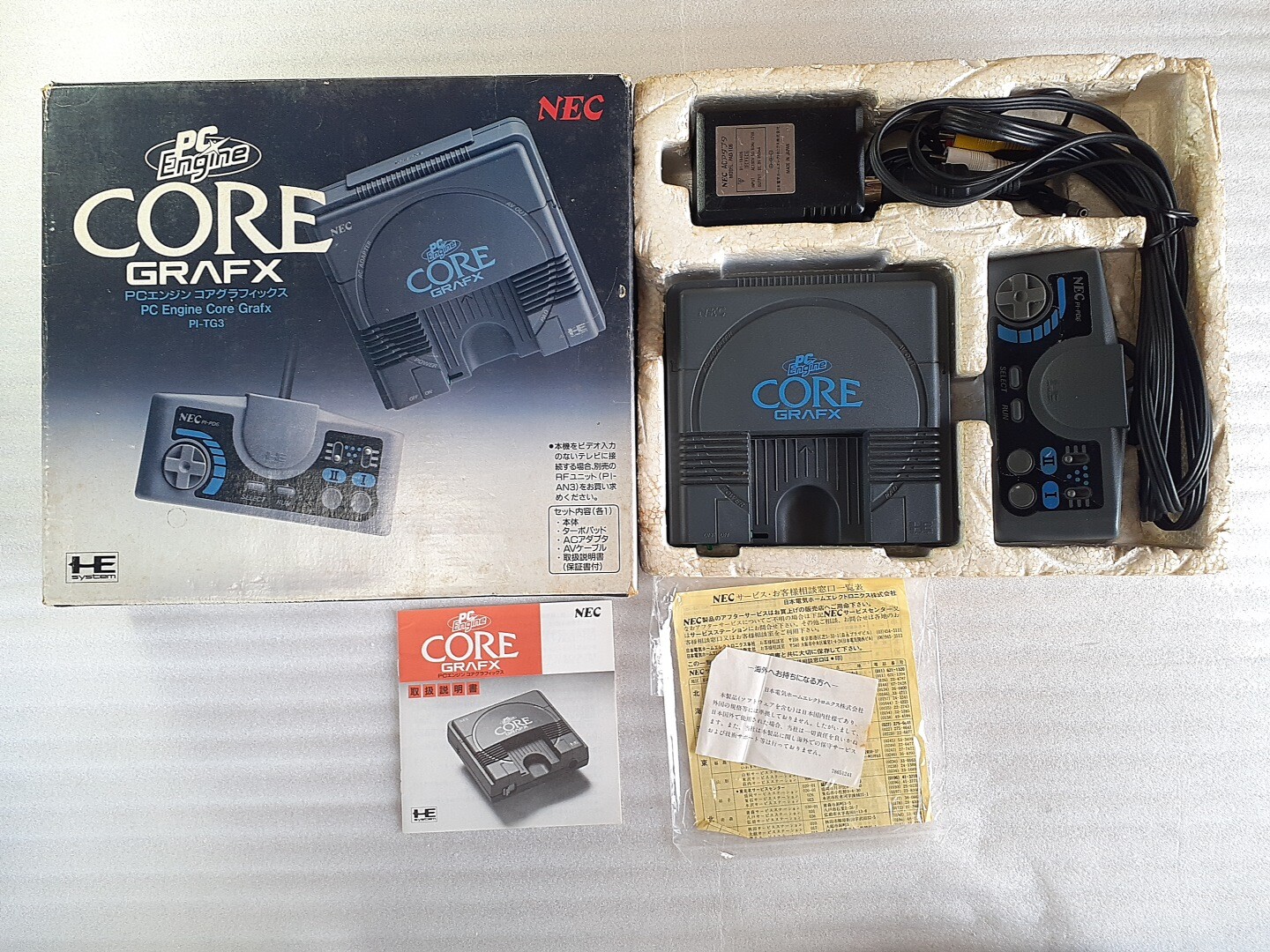 PC Engine CORE GRAFX Boxed console NTSC-J Tested CIB