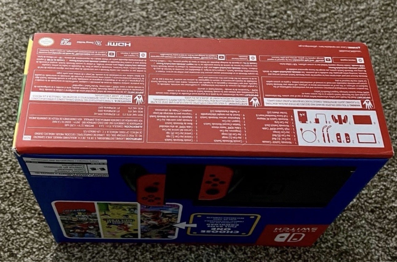 Nintendo Switch HAC-001(-01) Mario Choose One Bundle 32GB Console – Black/Red