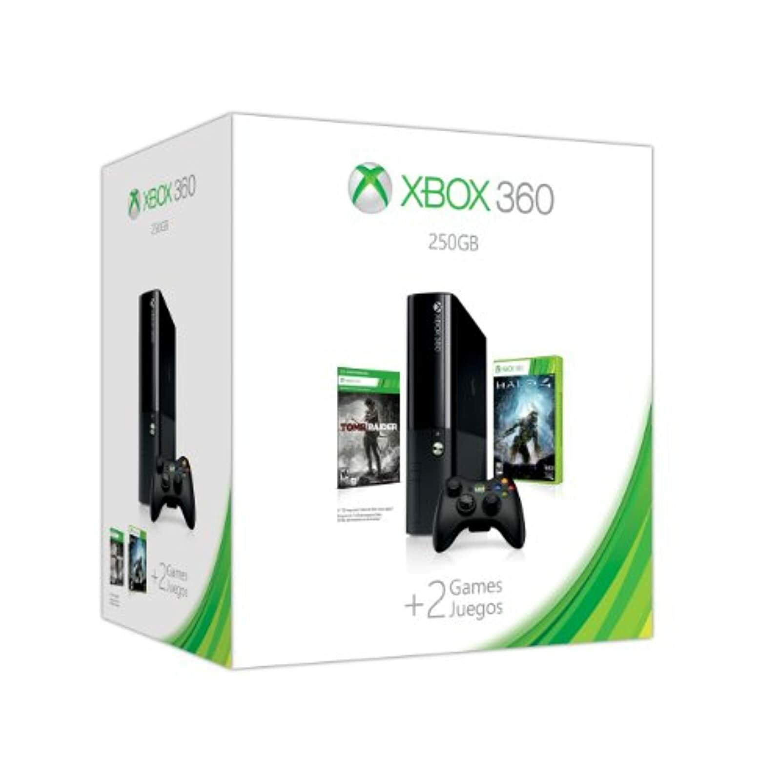 Xbox 360 250GB Console Halo 4 Tomb Raider Value Bundle Xbox 360 Very Good 1Z