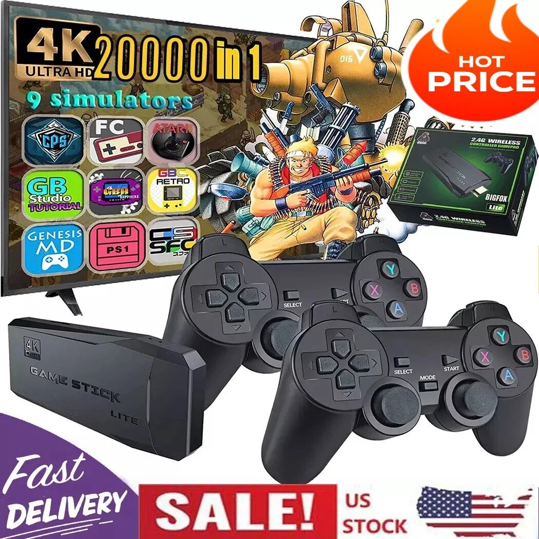 Retro Game Console 4K HDMI Output Plug & Play with 20,000+ Built-in Games