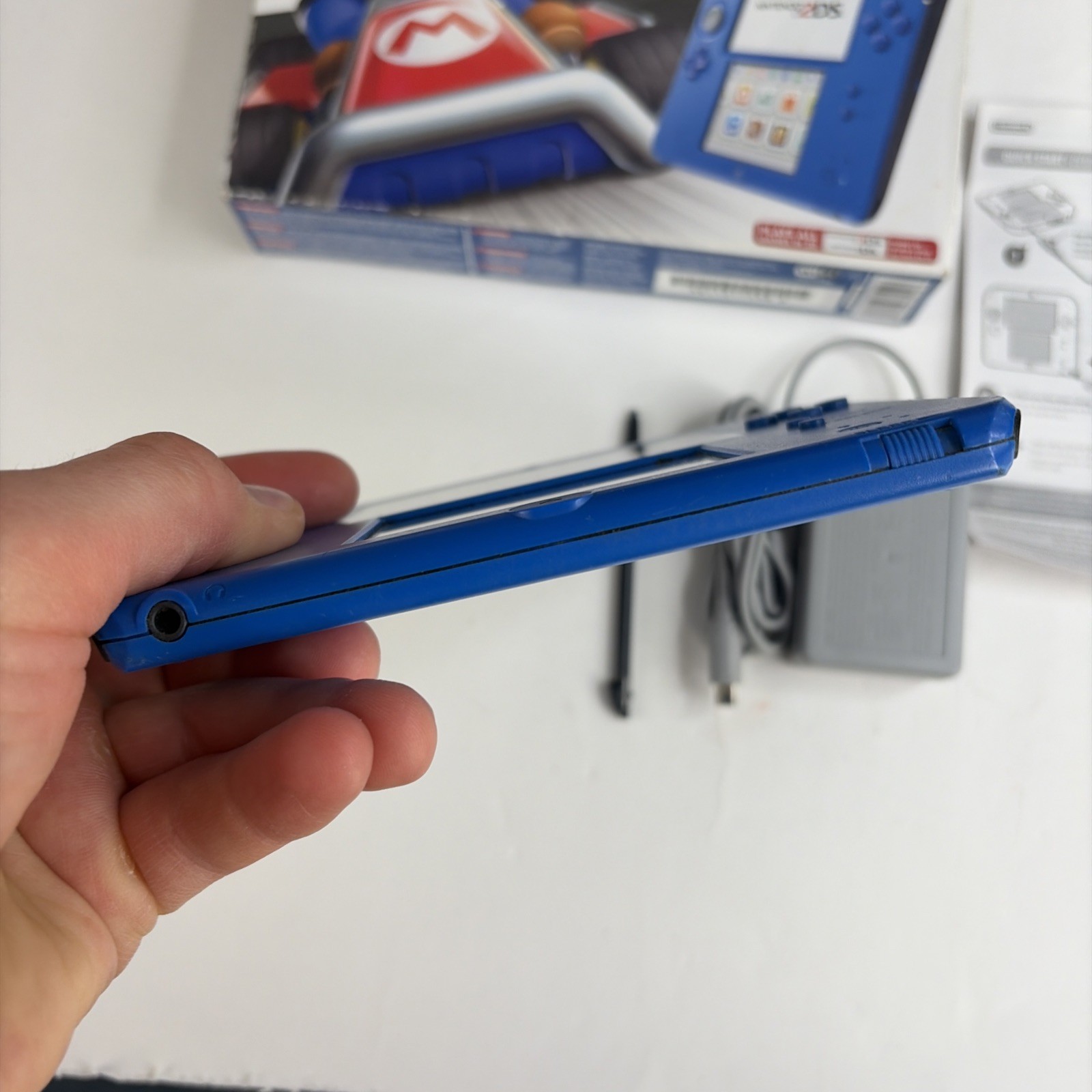 Nintendo 2DS Blue Black System In Original Box W/Charger Stylus US Model