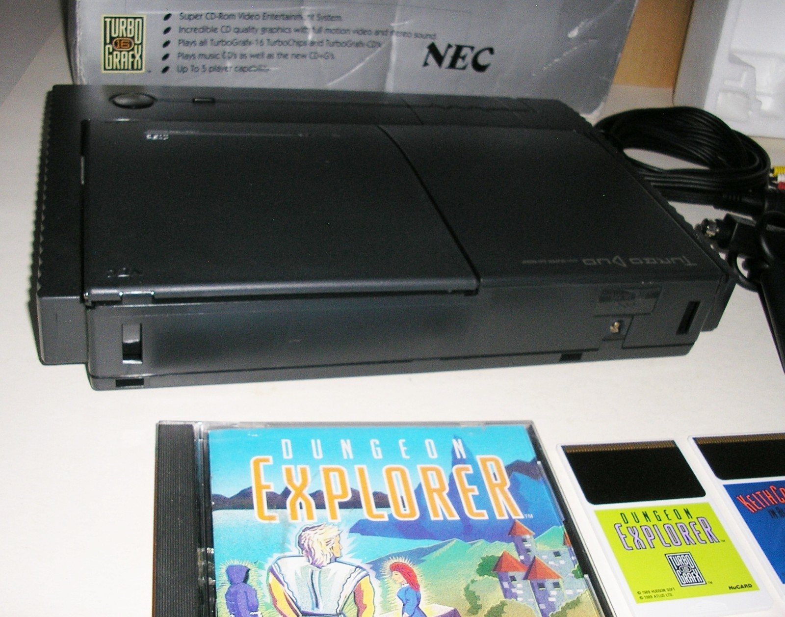 NEC Turbo Duo TurboGrafx-16 Super CD-ROM Console + Box & Games (Tested Working)