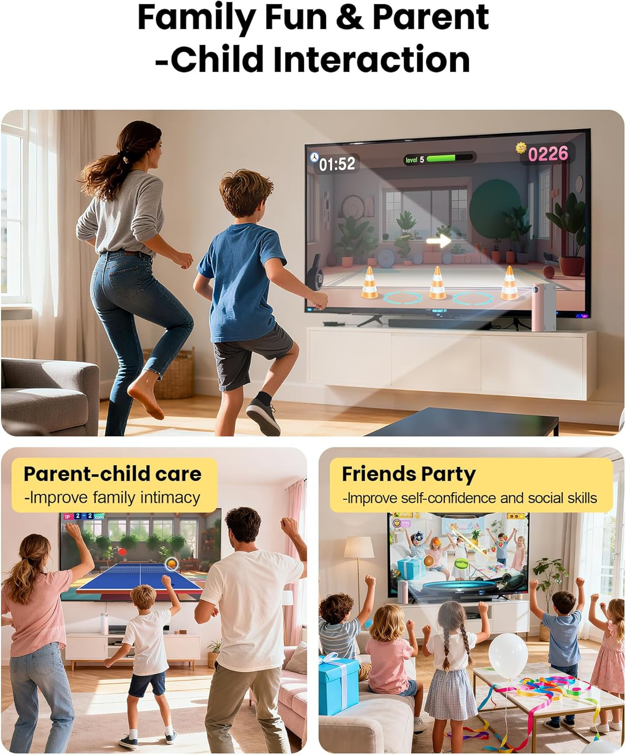 AR Motion Game Console for Kids: Plug and Play TV Video Game System for Indoor P
