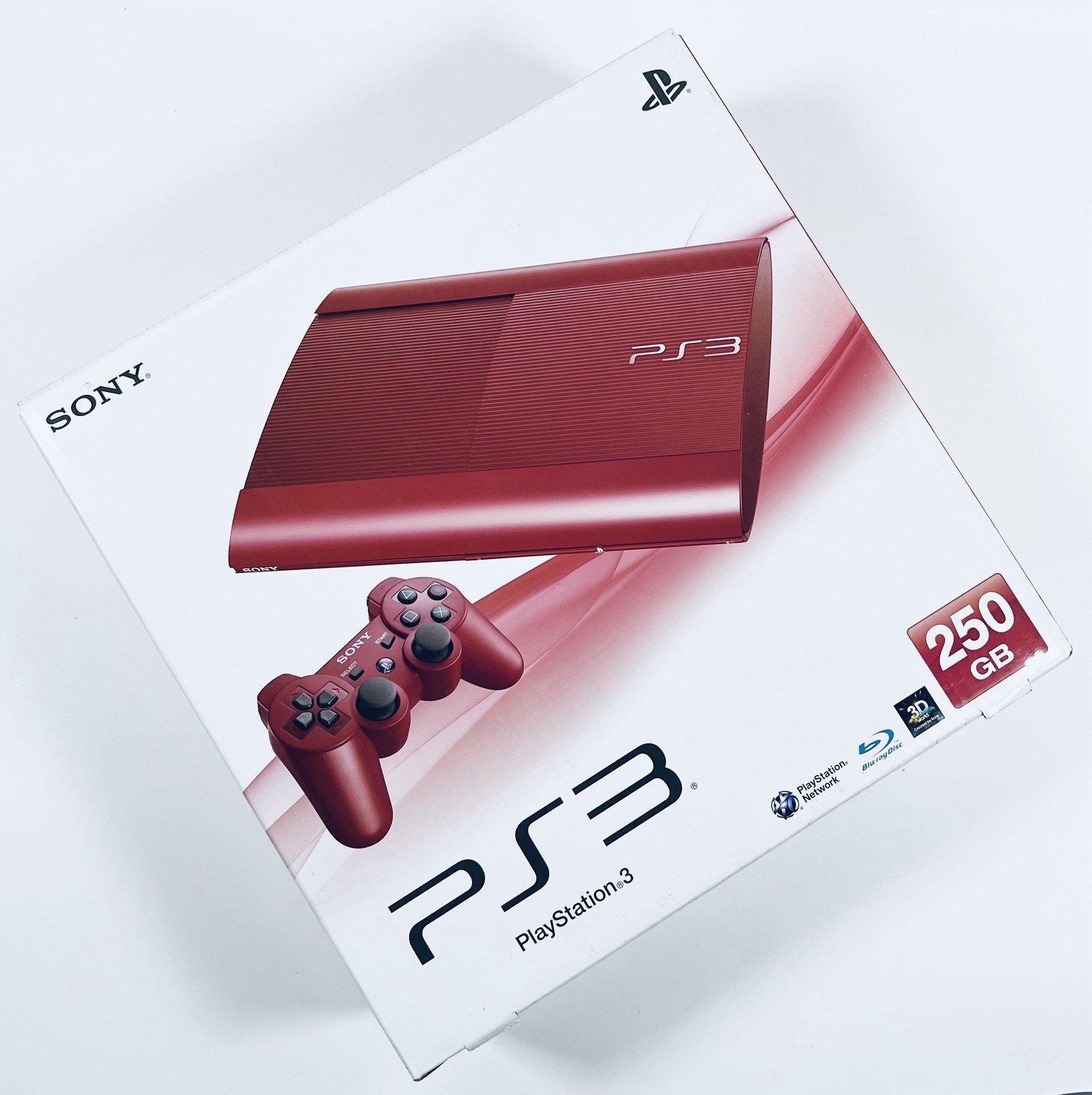 🔥RARE Sony PS3 CECH-4000B 250GB ❤️ Garnet Red 🎮 1 Controller Super Slim Tested