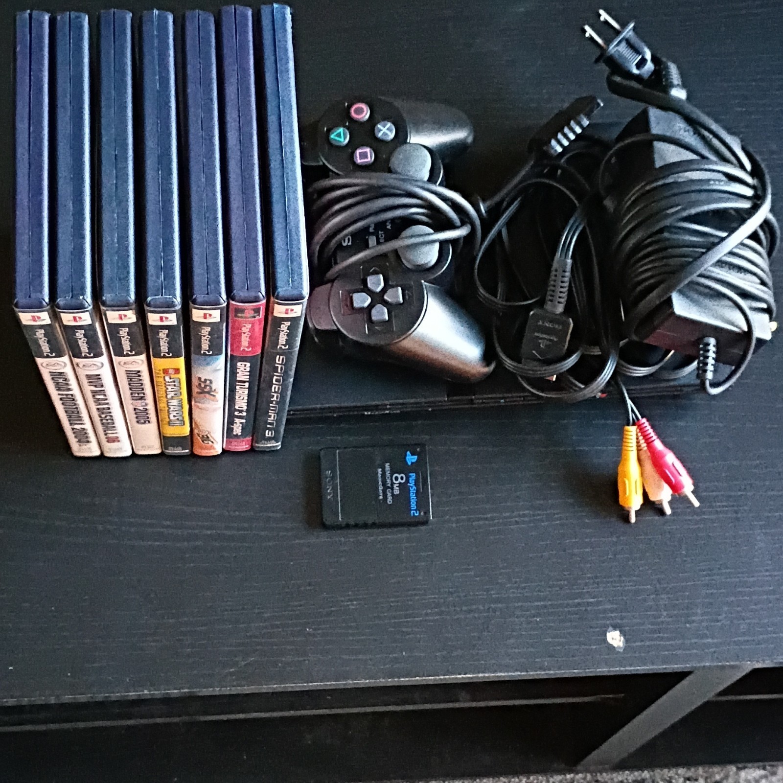 PS2 Slim Console Spiderman 3 Bundle: 7 Games, Controller & Memory Card (Tested)