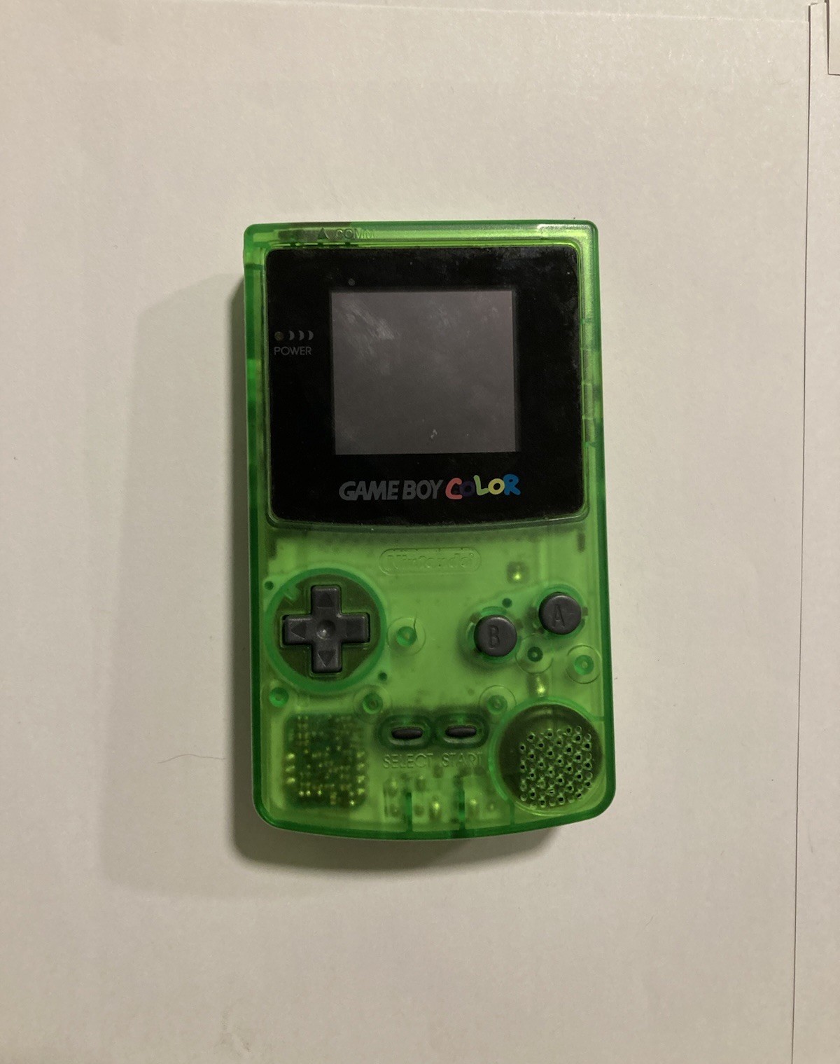 Nintendo Game Boy Color Clear Green Transparent CGB 001 Handheld System