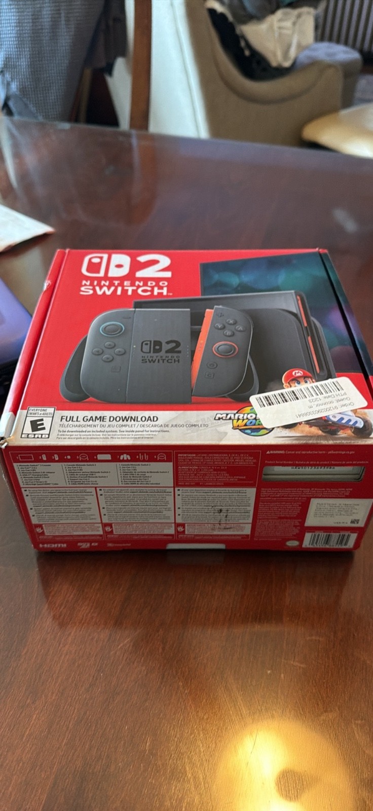 Nintendo Switch HAC-001(-01) with Blue and Red Joy-Con Controllers and Mario…