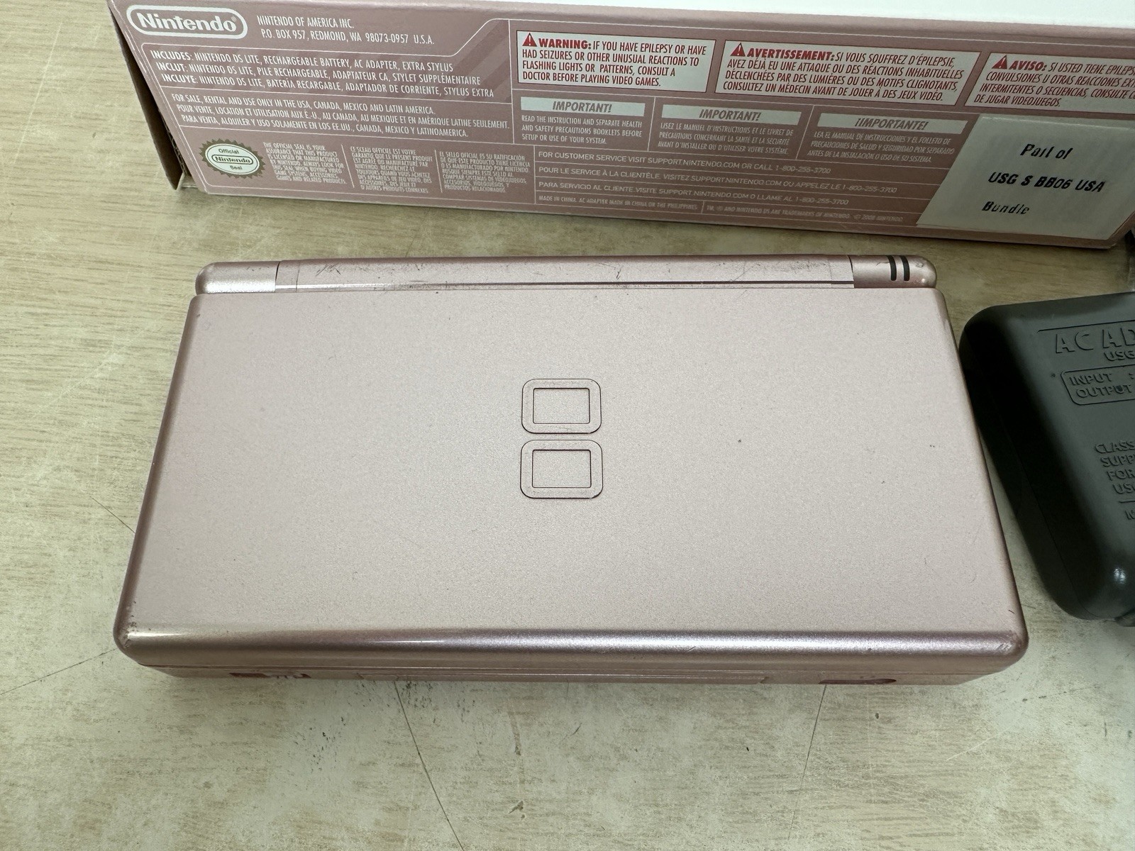 Nintendo DS Lite Metallic Rose Pink Handheld USG-001 Complete In Box CIB – WORKS