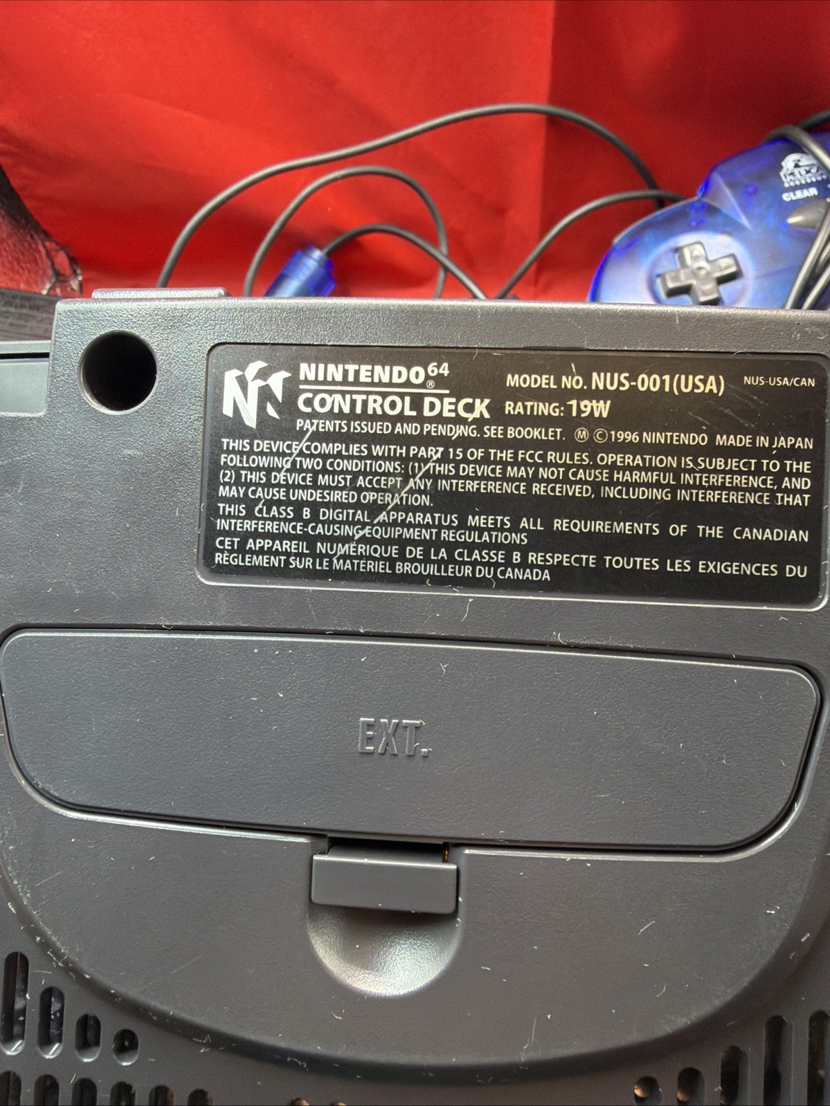 Nintendo 64 N64 System Home Game Console controller & Cords No Expansion Pack