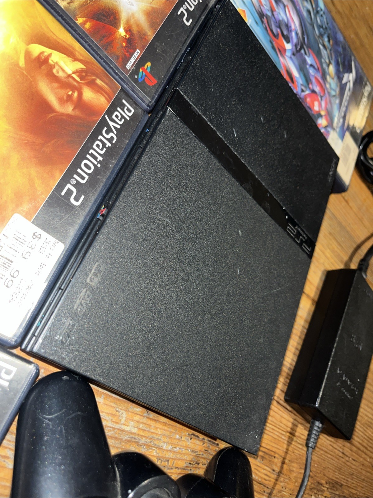 PlayStation 2 PS2 Slim SCPH-77001 TESTED w/ Controller & 12 Games