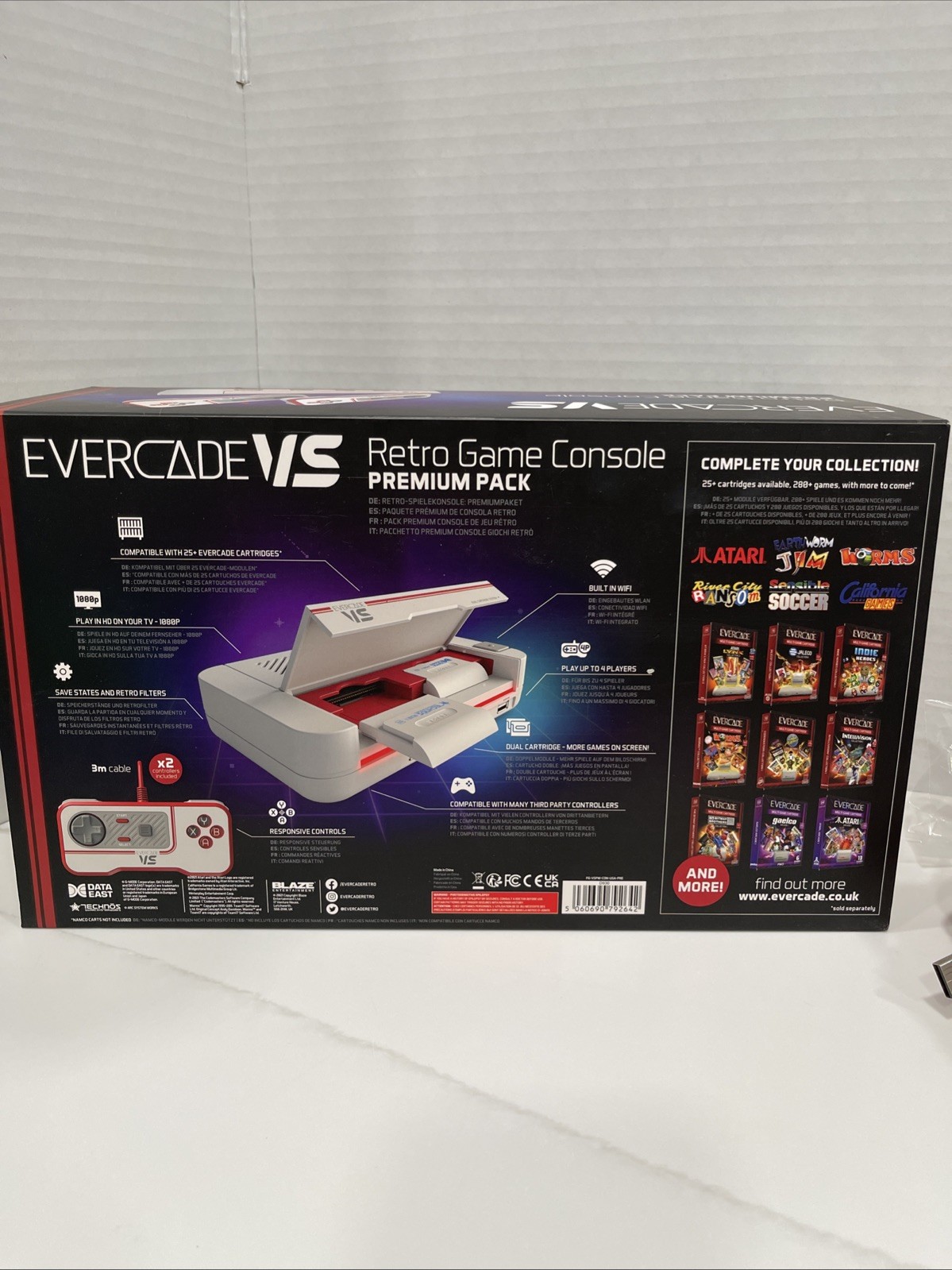 Blaze Evercade VS Premium Pack Retro Game Console VGC Controller Manual READ
