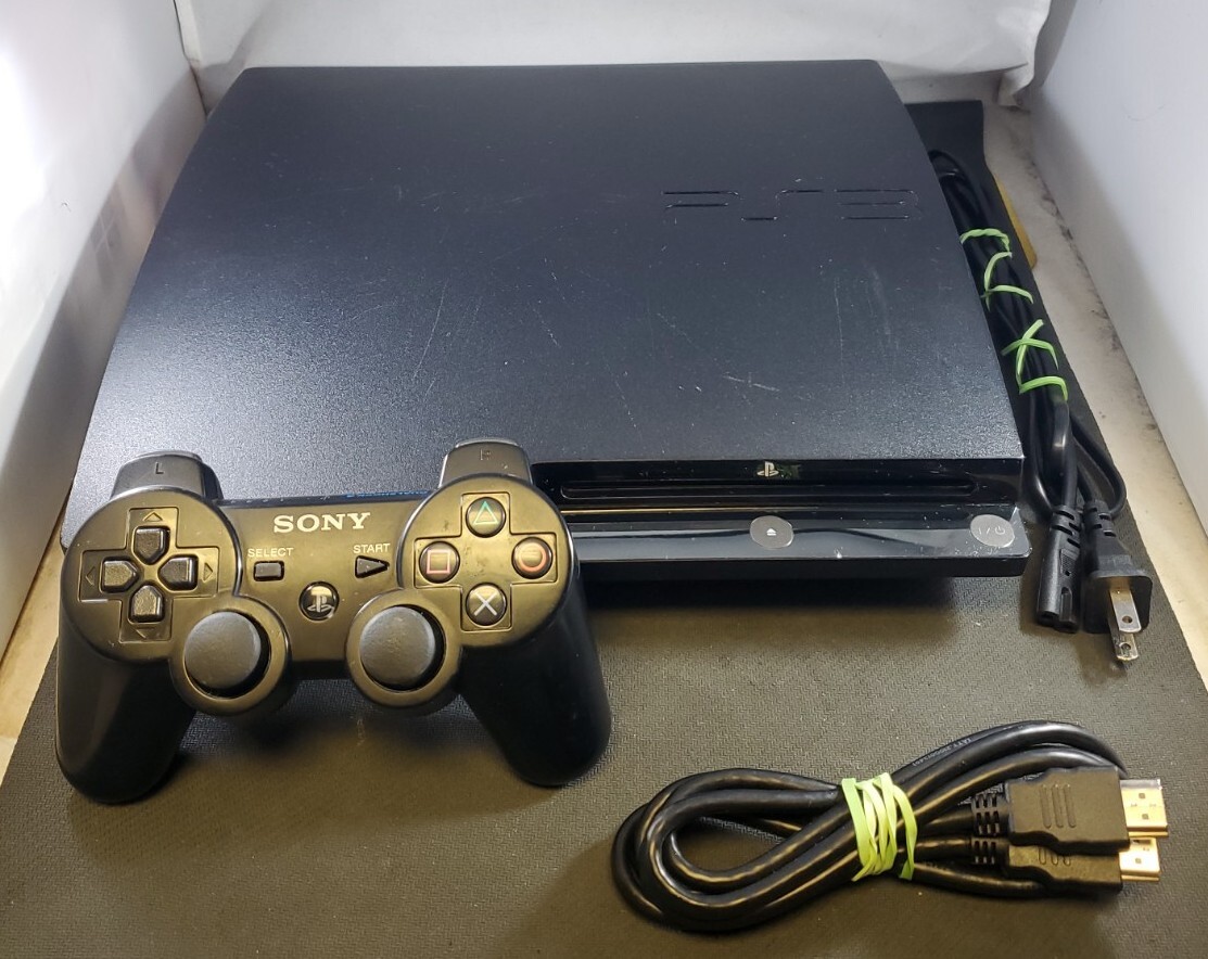 Sony Playstation 3 Slim (PS3) 160 GB Console w/Hookups & Controller, Tested #1