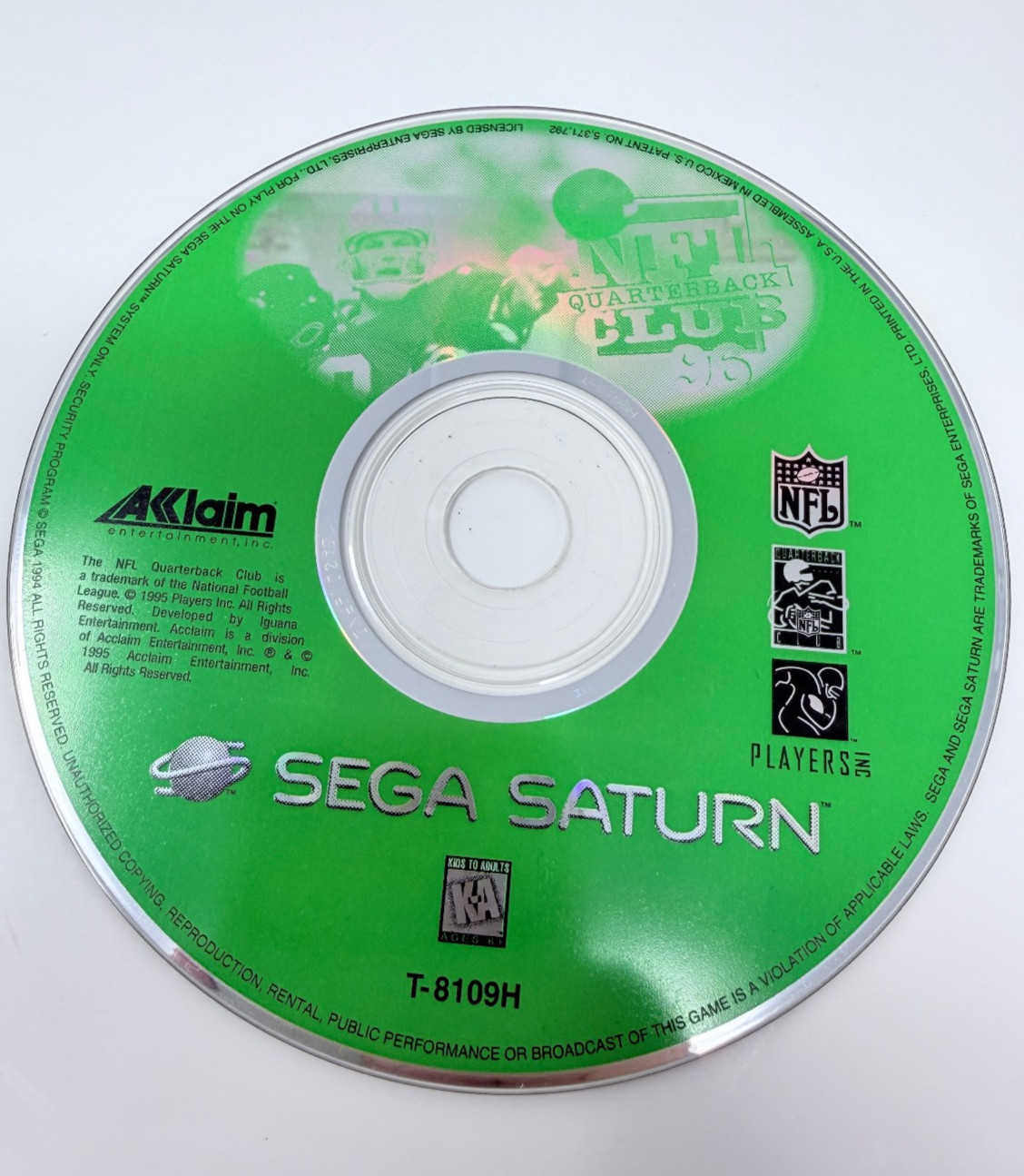 Sega Saturn Console MK-80000 Bundle W/Controller & NFL Quartback Club- WORKS