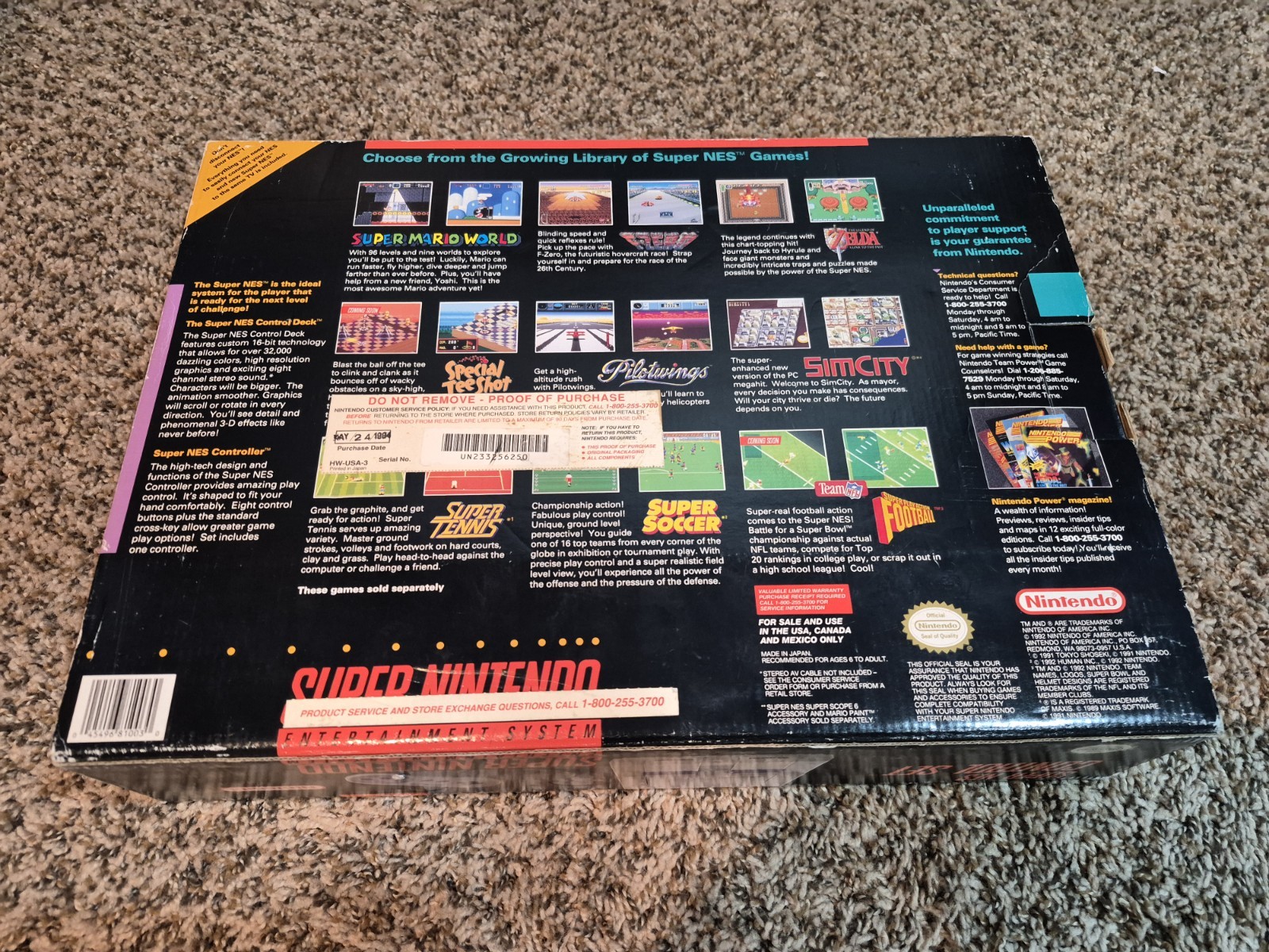 Super Nintendo SNES Console CONTROL SET CIB Complete in Box BARELY USED!