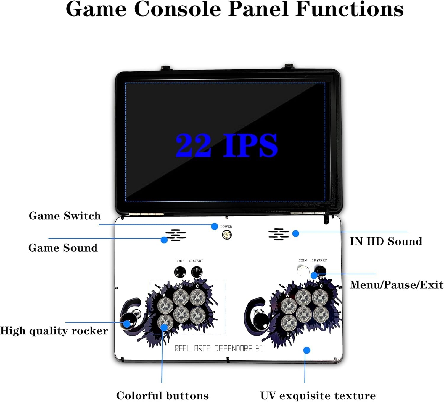 20000 in 1 Portable Retro Arcade with 22-Inch Display and Built-in Sound