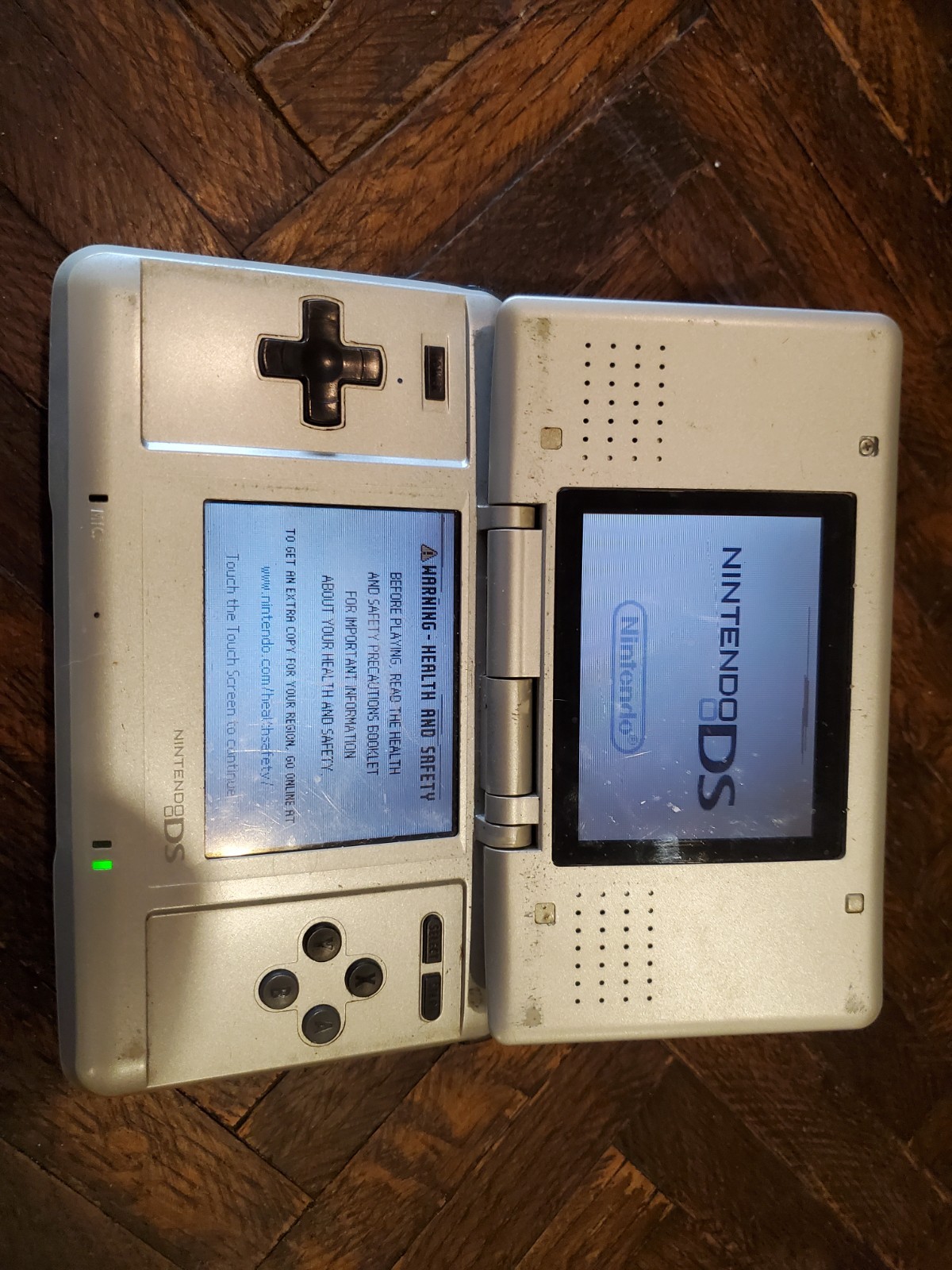 Nintendo DS Silver Handheld System, Works, Shows Wear