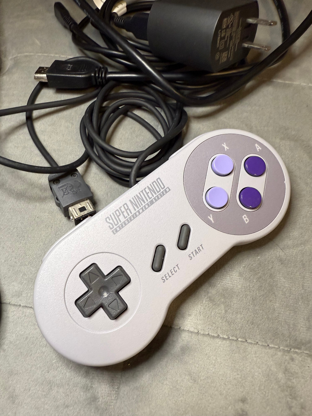 Nintendo SNES Home Console – Gray with Two Controllers & HDMI Cord
