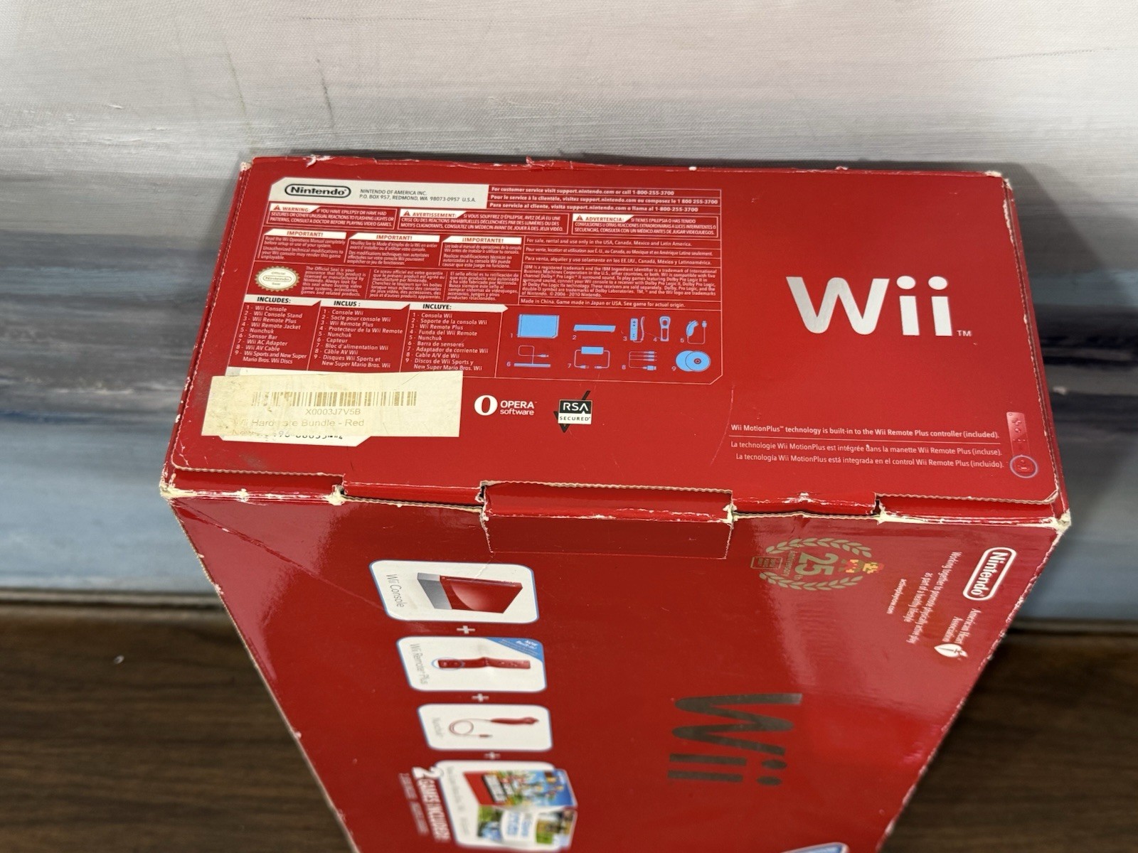 Nintendo Wii Red Console & Box RVL-001 (USA) Super Mario Bros. 25th Anniversary