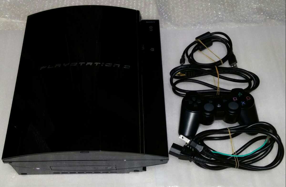 PS3 Clear Black CECHB 20GB Console Full Accessories PlayStation 3 Fat [CC]