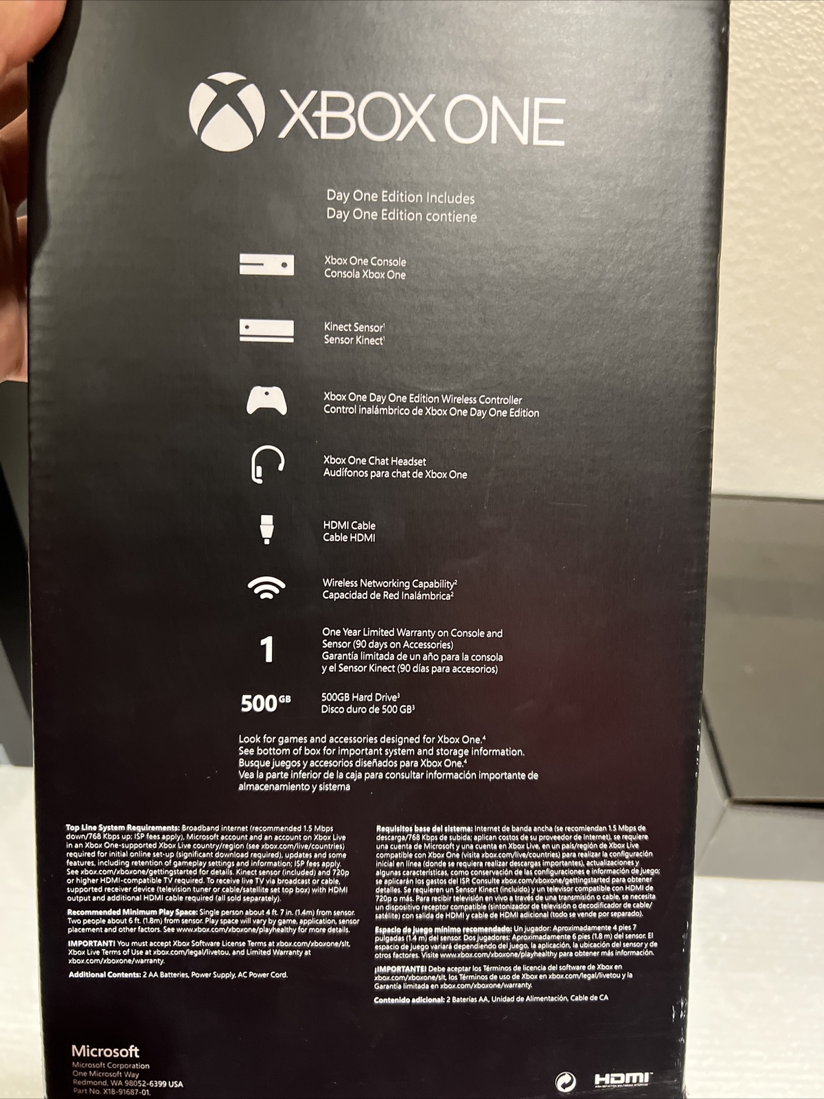 Microsoft Xbox One Day One Edition 500GB Black Console