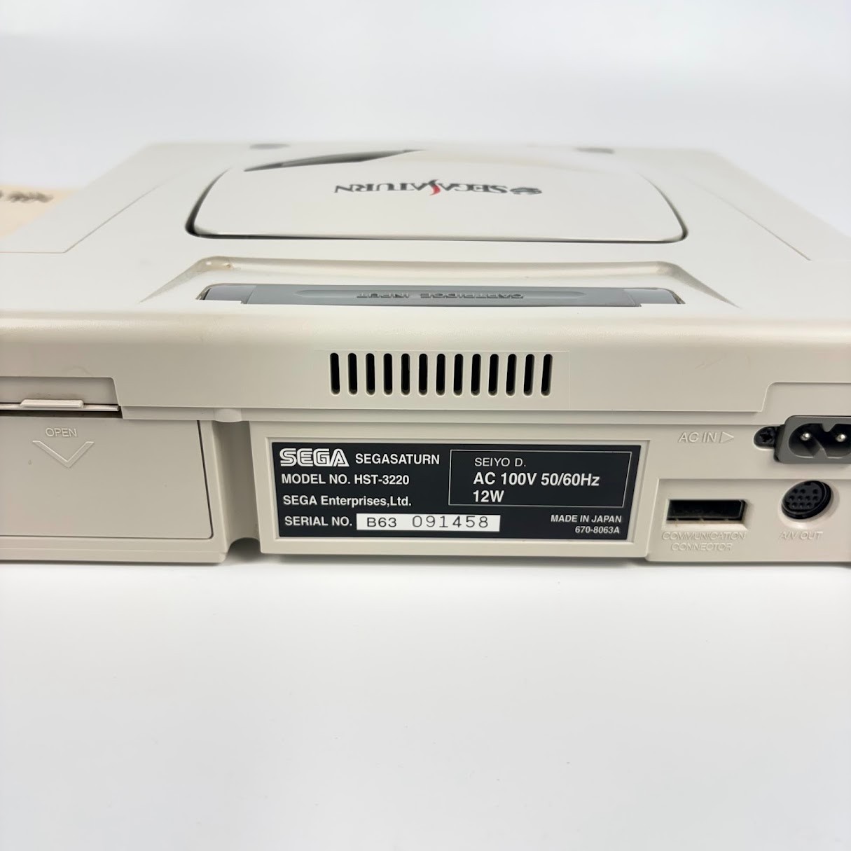 SEGA Saturn HST-3220 Console Boxed Set Controller AV Cable Japan Tested