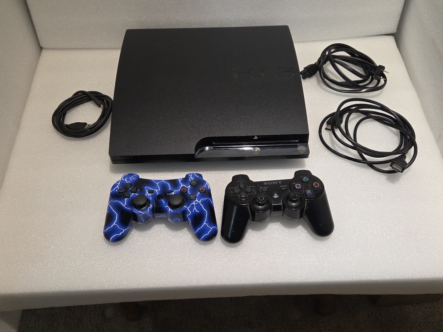 Sony PlayStation 3 PS3 2001A Console W/2 Controllers Cords 15 Games Tested