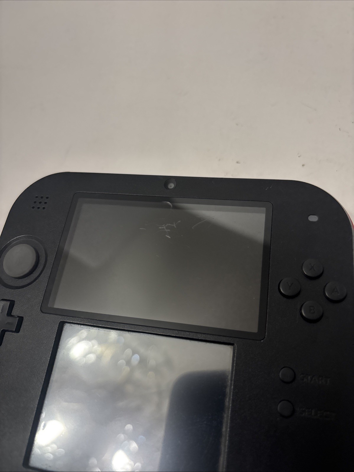 NINTENDO 2DS HANDHELD CONSOLE FTR-001 BLACK / RED WORKING NICE 1 Game & Stylus