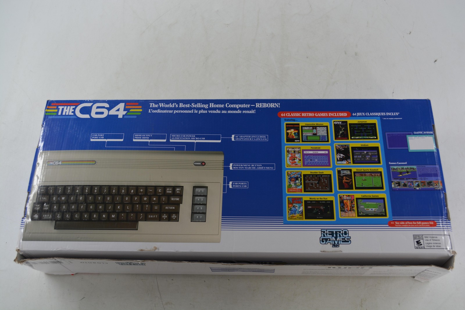 Retro Games THE C64 Beige Microconsole HDMI W/ Joystick AC Adapter System