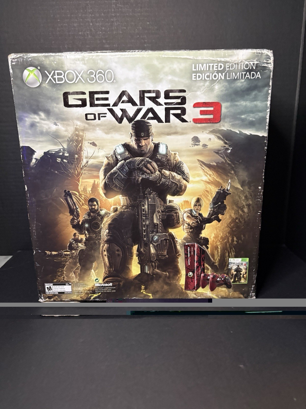 Microsoft Xbox 360 Gears of War 3 Limited Edition Console Bundle Red Black HDMI