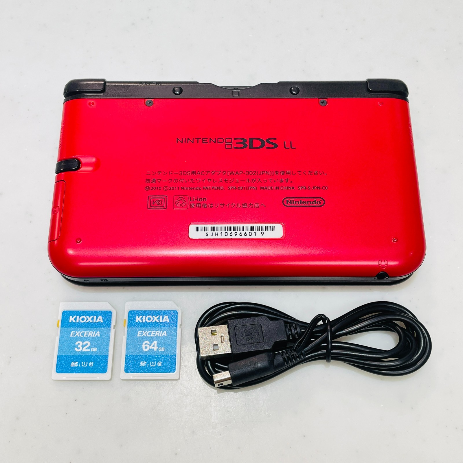 Nintendo 3DS LL XL Red Black Console Region Free English System + Charger SD