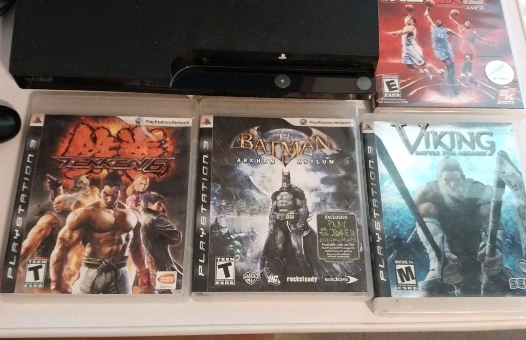 Sony PlayStation 3 Slim PS3 120GB Console w/1 OEM Controller 5 Games Please Read