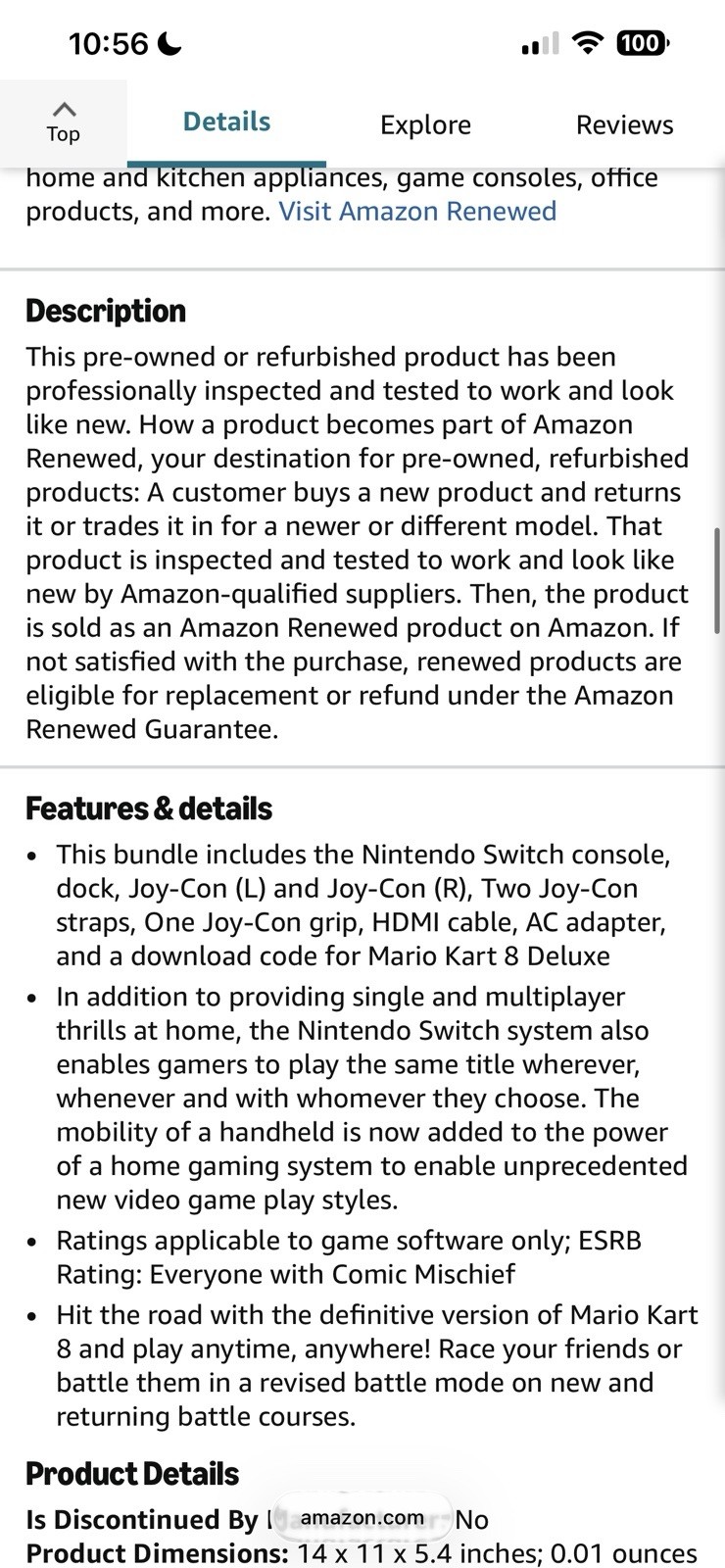 Nintendo Switch with Controllers and Mario Kart 8 Bundle