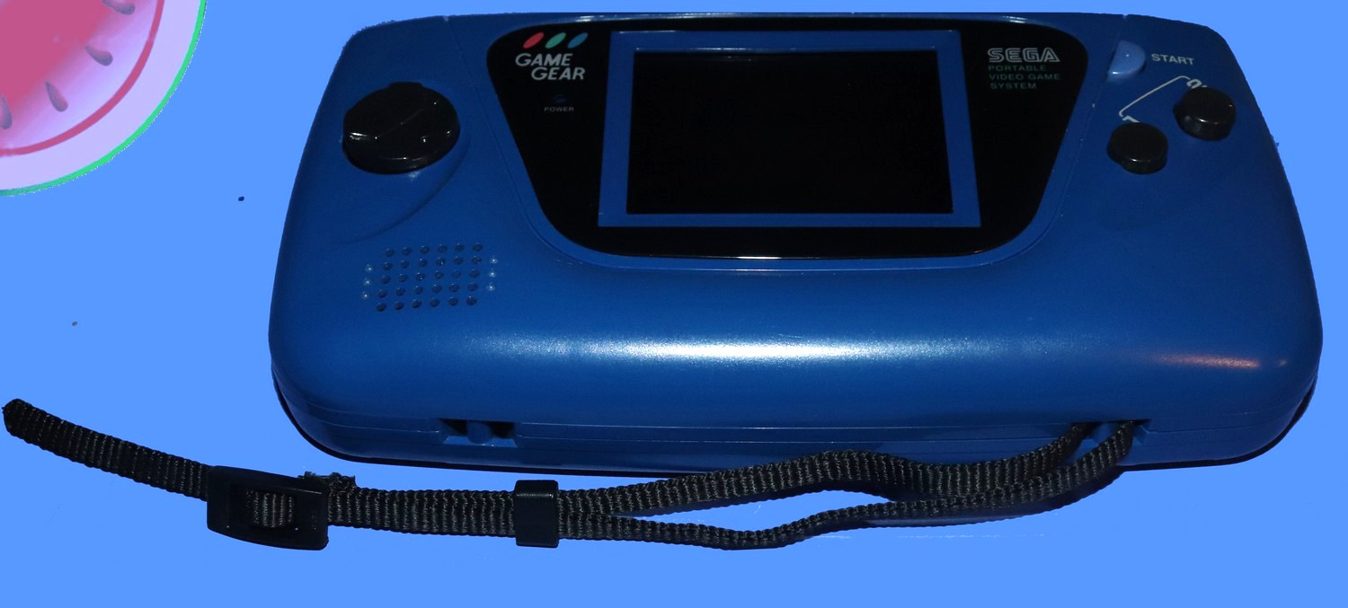 WORKING Blue Sega GAME GEAR System Recapped, Glass Lens, Carrying Case, 10 Games
