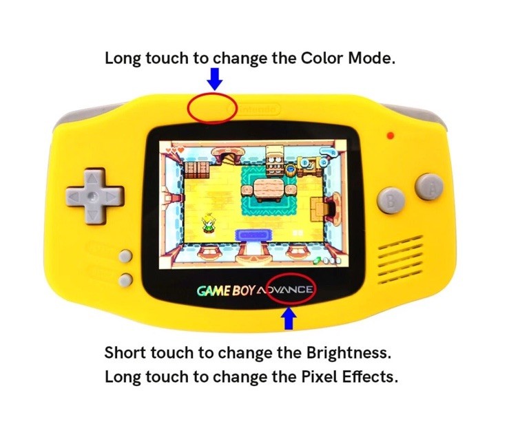 Gamboy Advanced Midnight Black: Model AGB-001 w/Backlit Screen IPS V5 Working