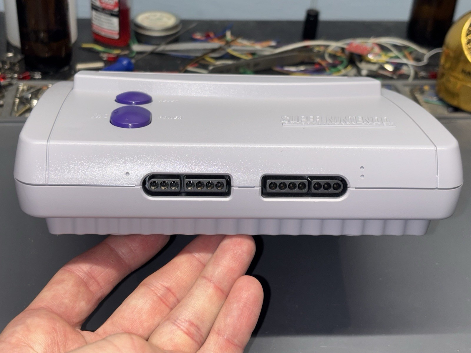 Ultimate SNES RGB Super Nintendo Console Mini Jr. 1 Chip Region Region LED