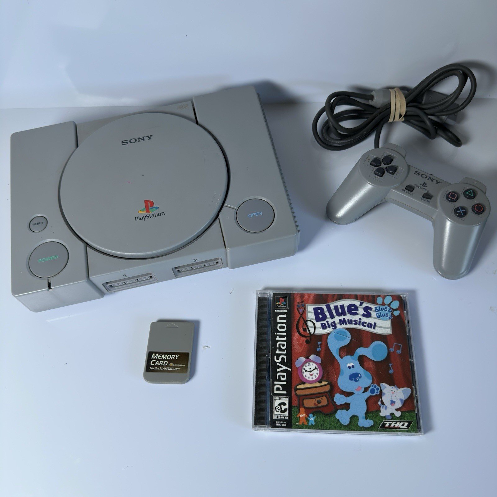 PS1 Console Bundle Sony PlayStation One SCPH-5501 Full Starter Set Game Memory