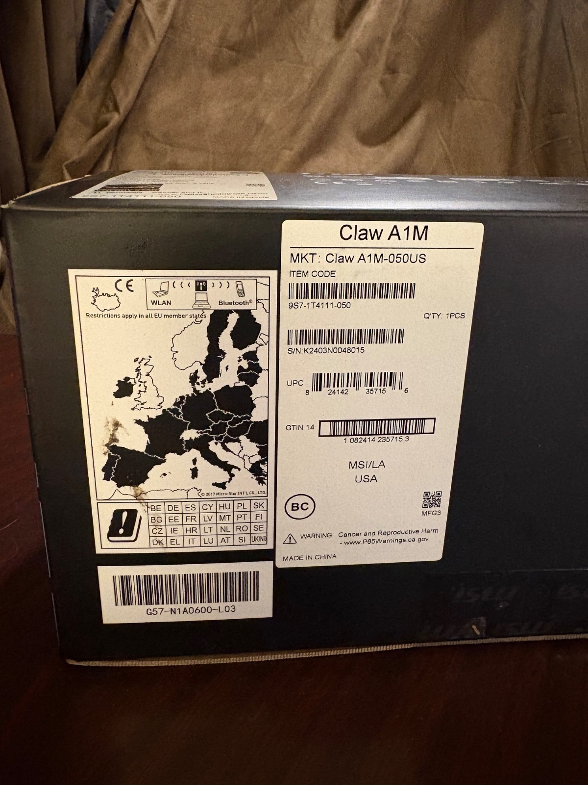 MSI Claw A1M-051 Handheld 7” FHD 120Hz Intel Core Ultra 7 155H 16GB 1TB