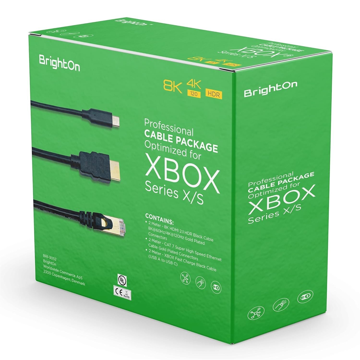 3-Piece Optimized Cable Set for Xbox Series X/S: 8K HDMI, CAT 7 Ethernet, USB-C