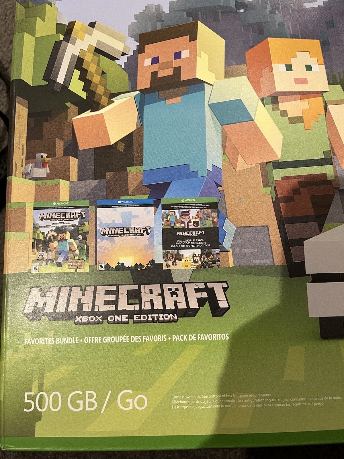 Microsoft Xbox One S Minecraft Favorites Bundle 500GB Game Console – White