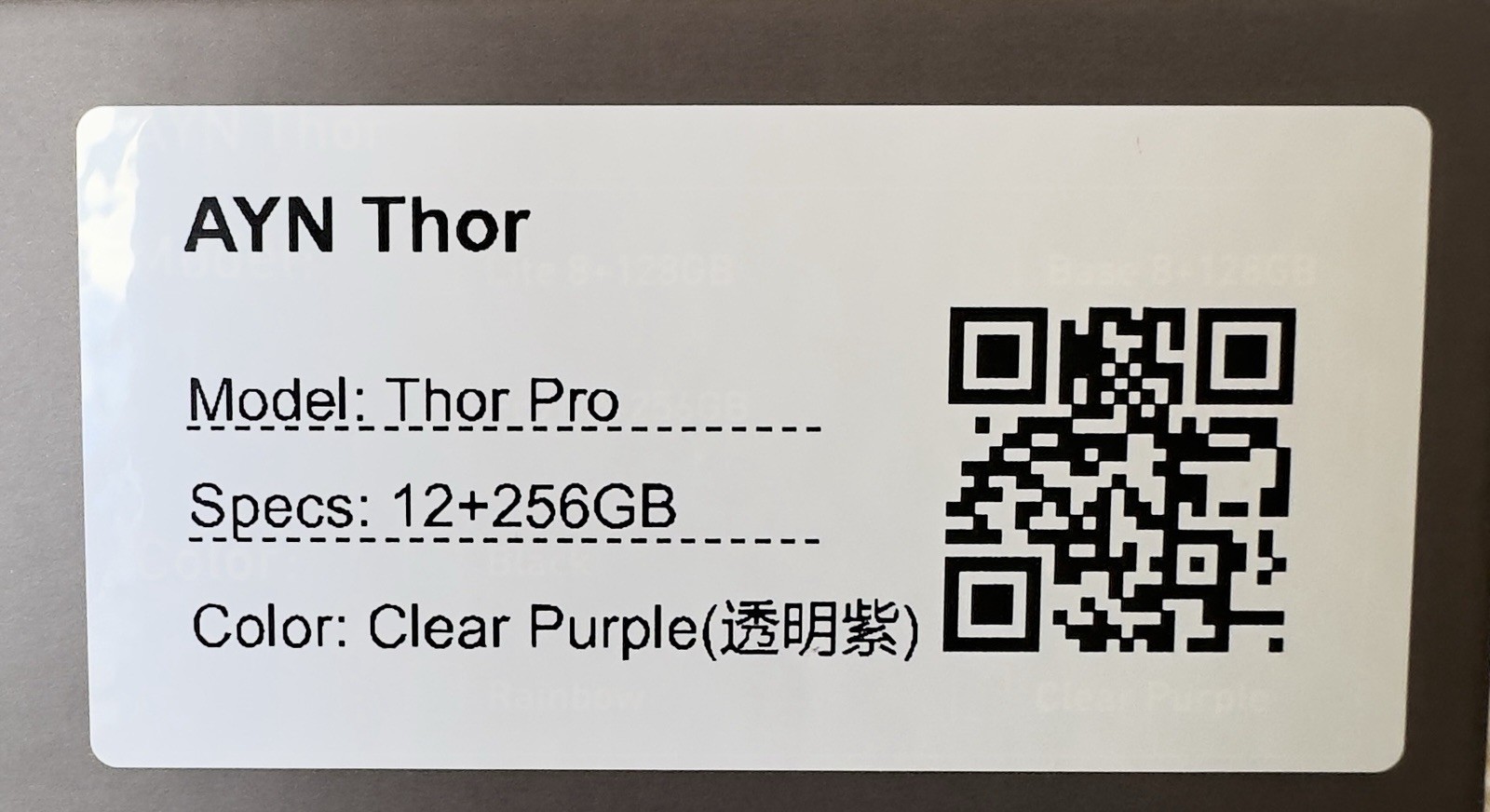AYN Thor Pro 256GB Clear Purple Handheld Gaming Console (Batch 4) (UFS 4.0)