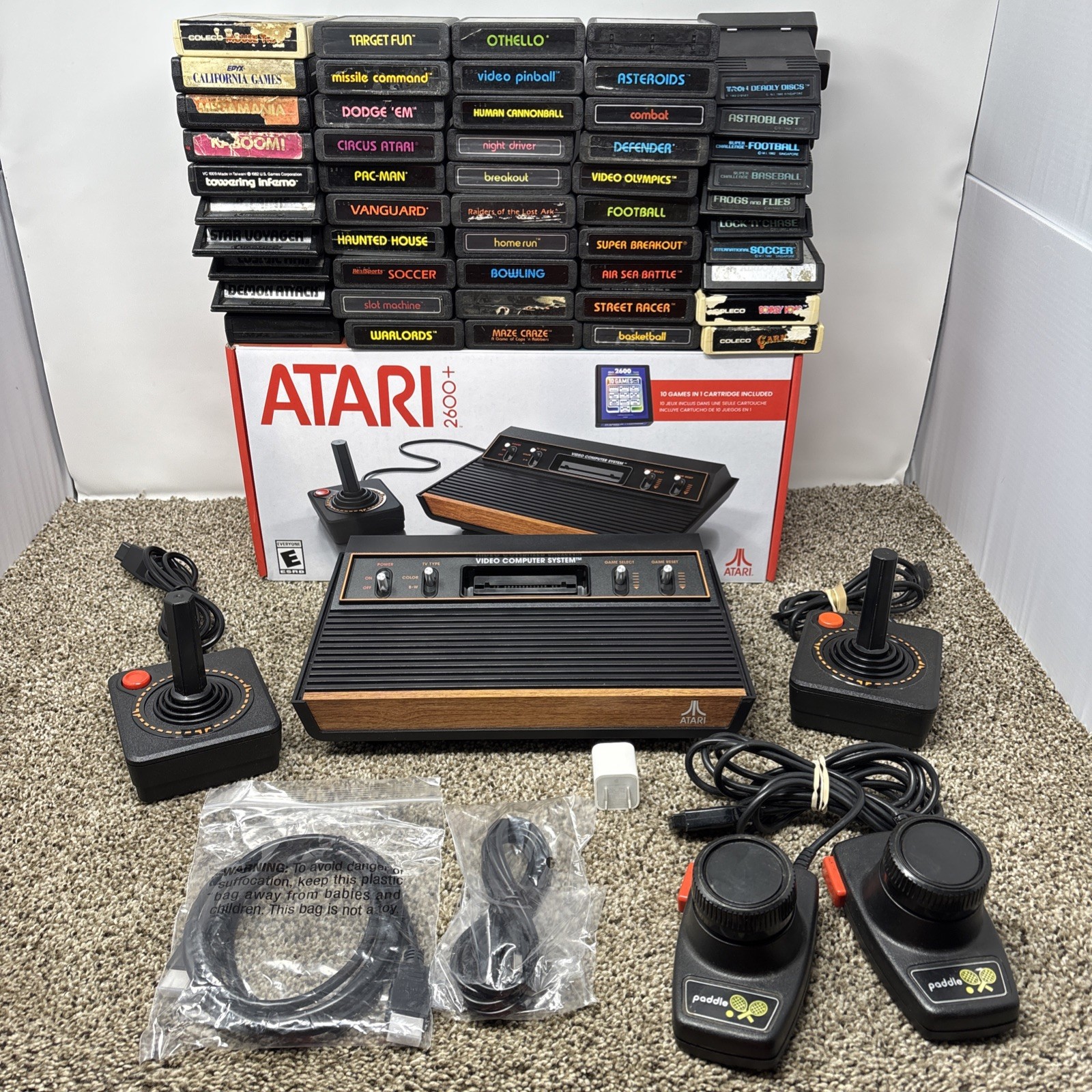 Atari 2600+ Plus Console BUNDLE Joystick Cables 50 games Joysticks HDMI Tested